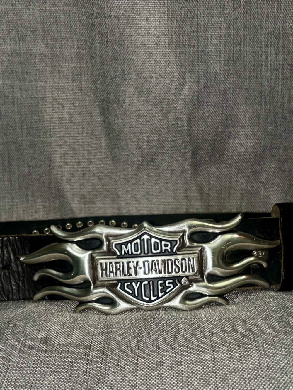 Harley-Davidson Black and silver belt and buckle
